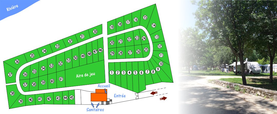 Plan du camping municipal de Laroque - Le Tivoli